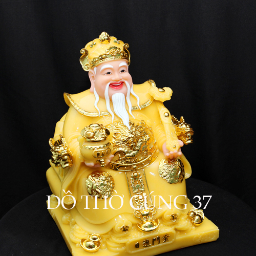 [ CAO 25 CM ] THẦN TÀI THỔ ĐỊA PHÚ QUÝ - MÀU VÀNG [ COMPOSITE + BỘT ĐÁ  ]