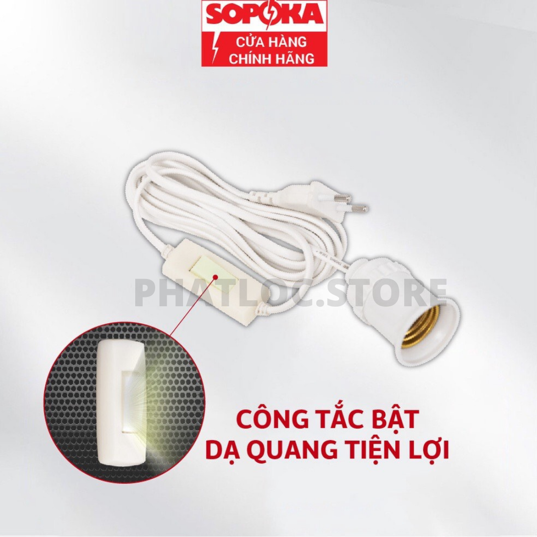 Phích cắm đuôi đèn liền công tắc SOPOKA