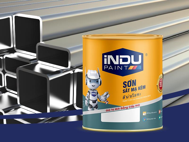 Sơn sắt mạ kẽm iNDU Z92(MÀU NHŨ VÀNG)-800ml