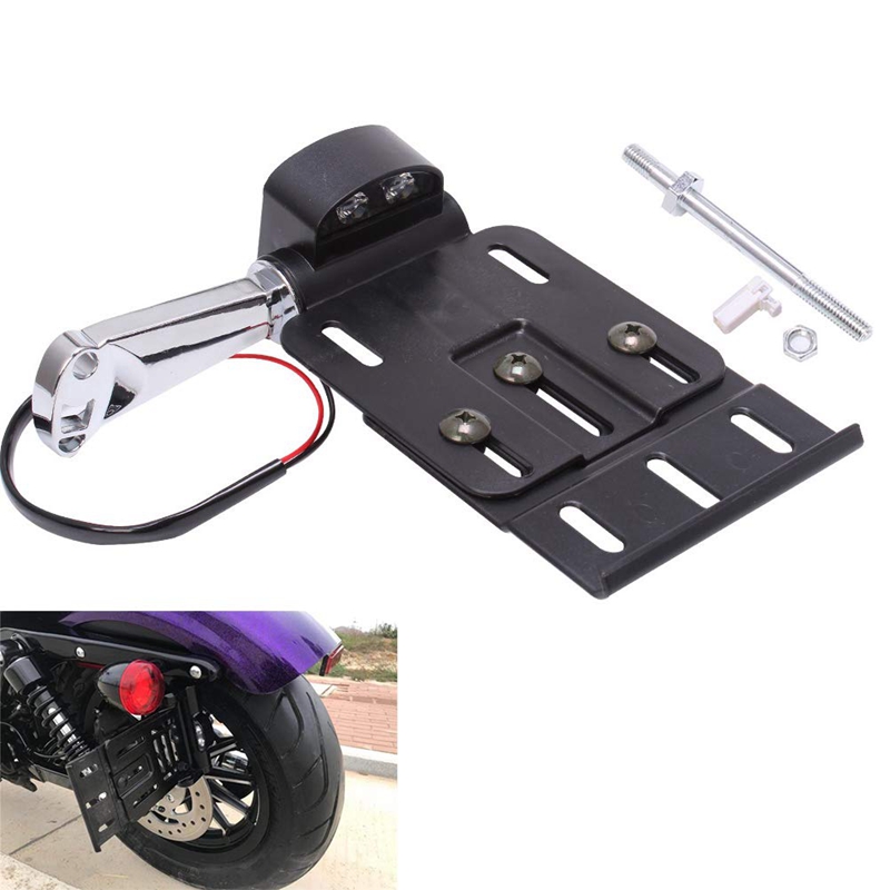 DHAEY License Plate Bracket For Harley Chopper Bobber Motorcycle – Rear Aluminum Plate Holder, 7x4 Inches, Universal Fit For Most Bikes – Easy Install, Custom Style - View #4