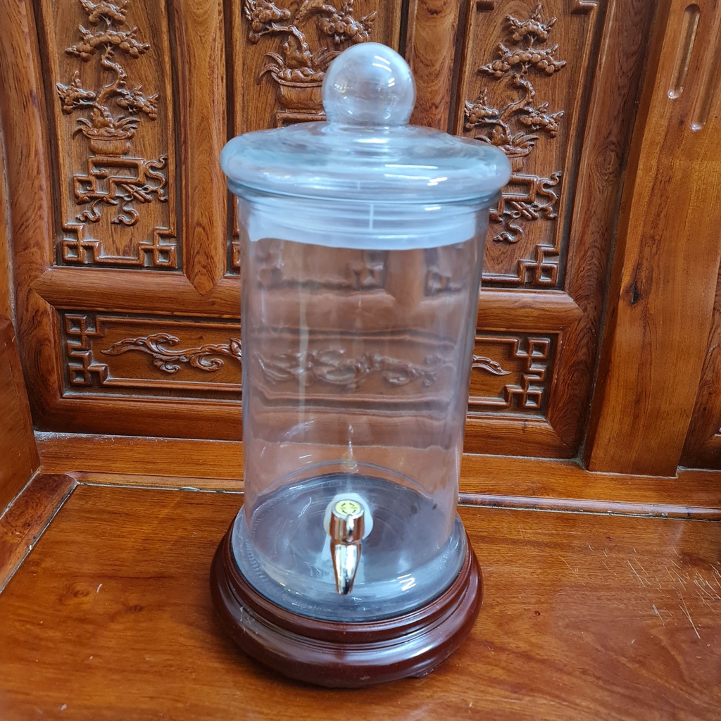 Bình ngâm rượυ thuỷ tinh dáng trụ có vòi, không vòi 6l, 8l, 10l, 12l, 15l, 19l