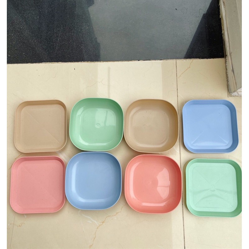 (Xả kho nghỉ bán) SET 8 KHAY ĐĨA VUÔNG LÚA MẠCH