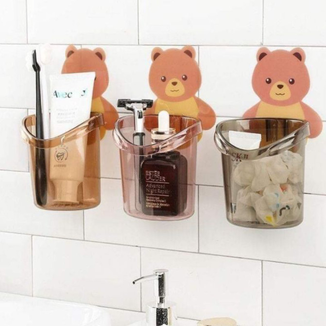 [HCM]CỐC GẤU ĐỰNG BÀN CHẢI KEM ĐÁNH RĂNG DÁN TƯỜNG DÍNH SIÊU CHẮC - CỐC HÌNH CHÚ GẤU DỄ THƯƠNG ĐỰNG ĐỒ DÙNG NHÀ TẮM CHỊU LỰC TỐT - LY ĐỰNG BÀN CHẢI ĐÁNH RĂNG CHO BÉ LOẠI TỐT