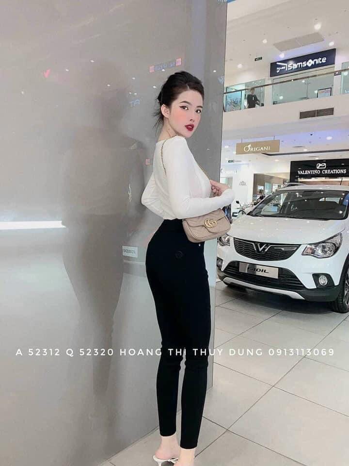 Quần jeans cạp cao 2 khuy