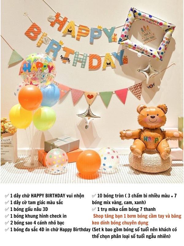 SET trang trí sinh nhật Handmade kiểu Hàn Quốc cực chất