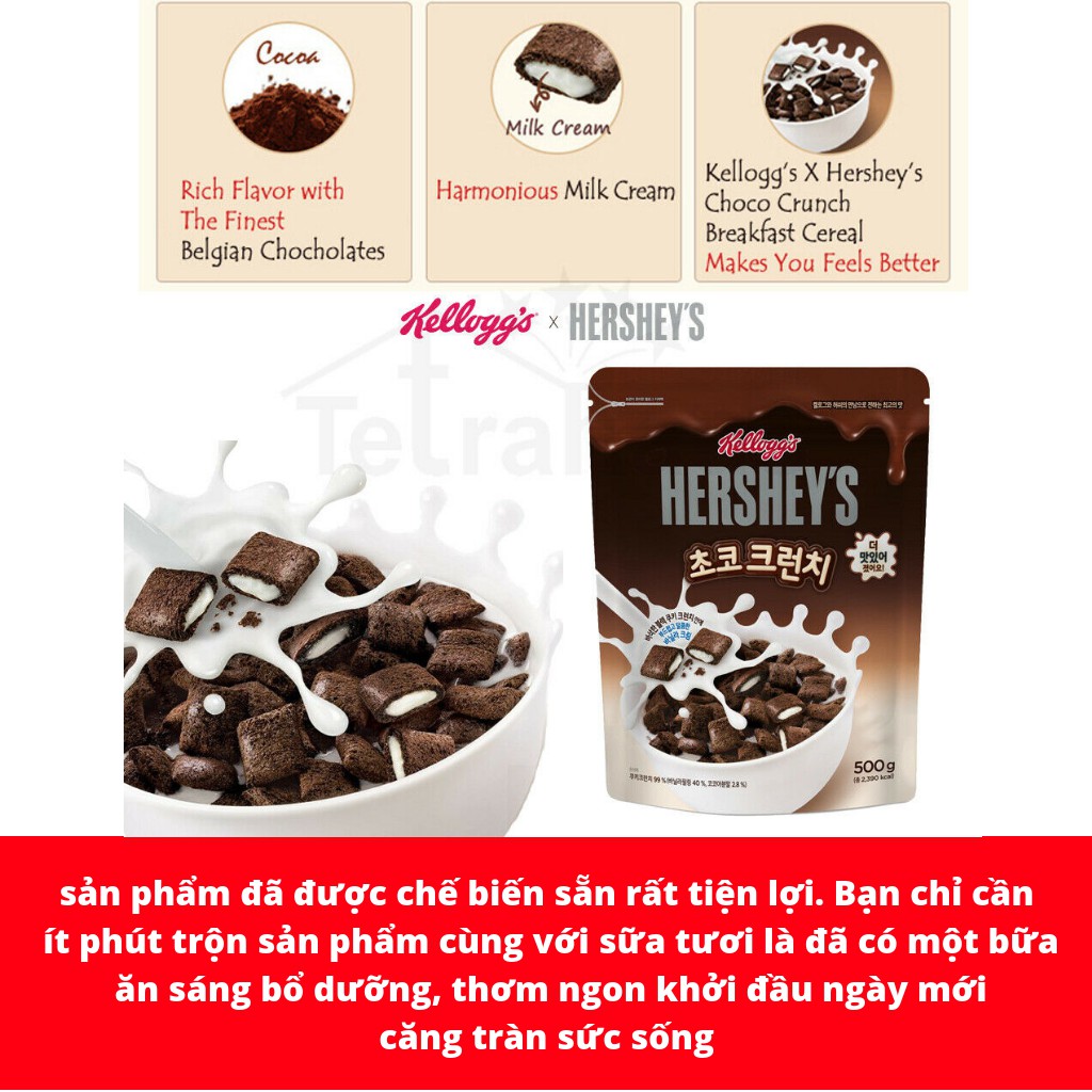 NGŨ CỐC SOCOLA KELLOGG HERSHEY'S HÀN QUỐC GÓI 500G