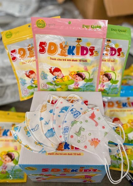 Bán sỉ 200 chiếc khẩu trang 5D Mask trẻ em (sz 1- 10 tuổi) (set 200 cái 5D trẻ em)
