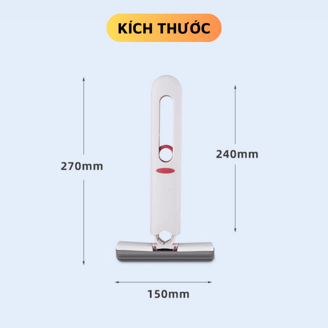 Cây lau kính tự vắt mini gấp gọn, dụng cụ lau vệ sinh bàn bếp, bàn làm việc kính ô tô mút bọt biển siêu thấm hút nước