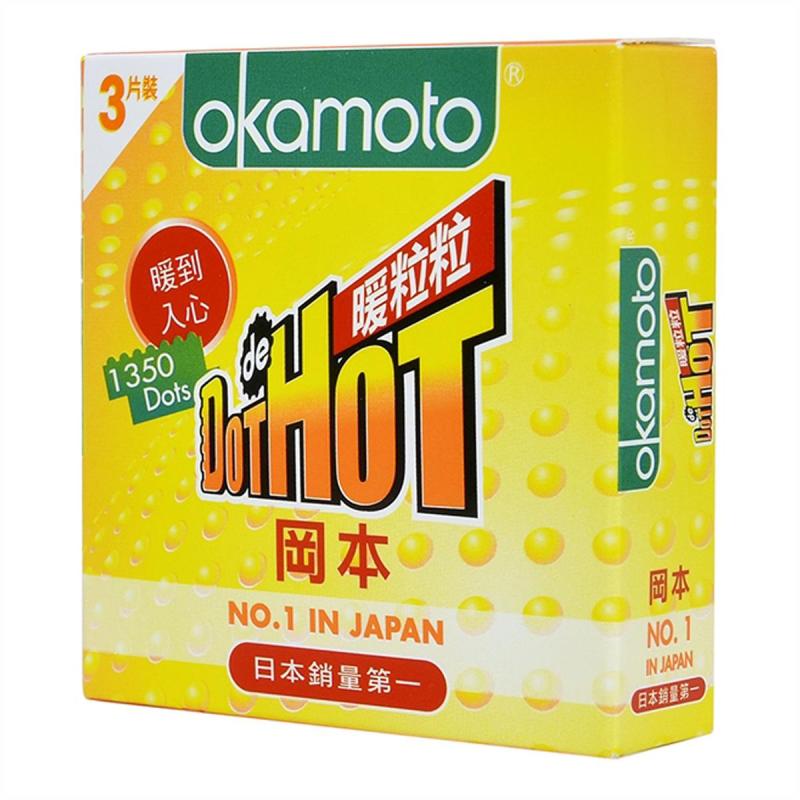 [Hộp 3 chiếc] Bao Cao Su Cao Cấp Nhật Bản Okamoto Dot De Hot Gai Nóng Truyền Nhiệt Nhanh - Bigbullshop cao cấp