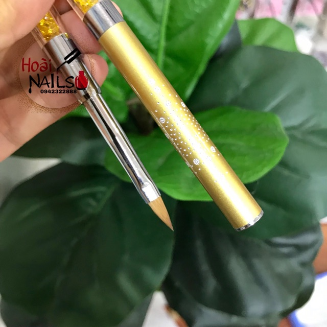 Cọ cán đá 2 đầu, cọ nét+ cọ đắp hoa bột phụ kiện nail
