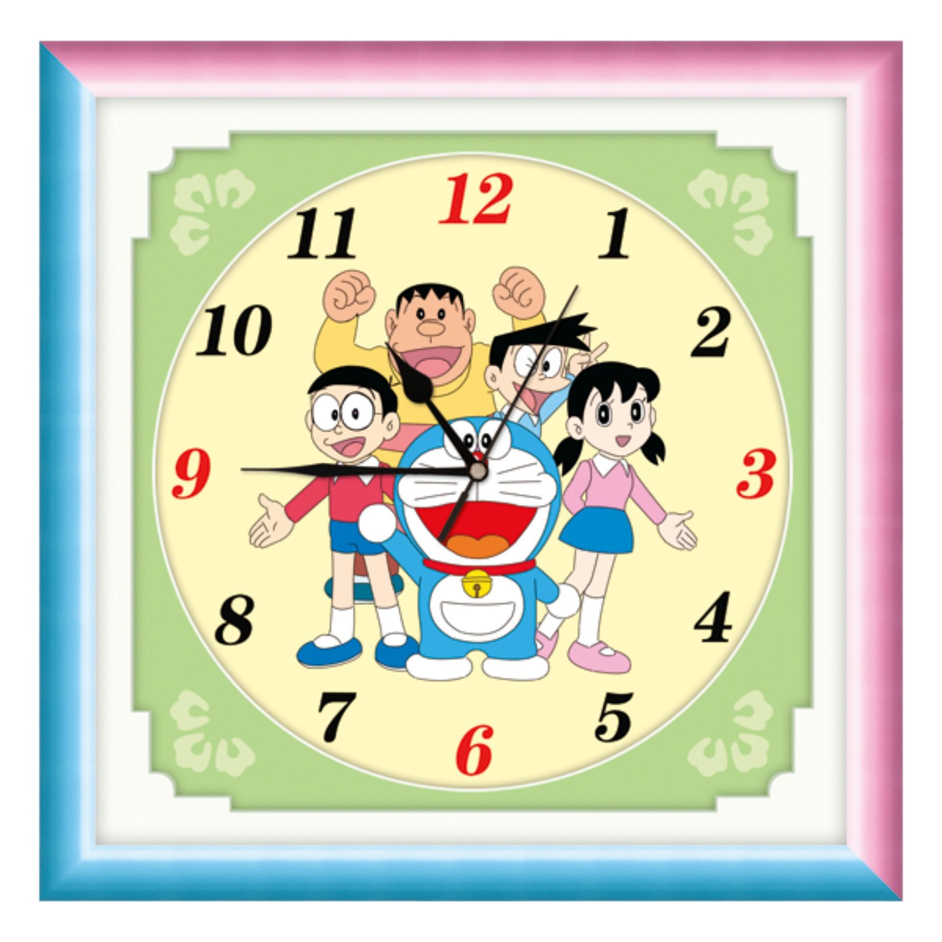 Tranh đính đá đồng hồ doremon 77392 kt 30x30cm chưa đính