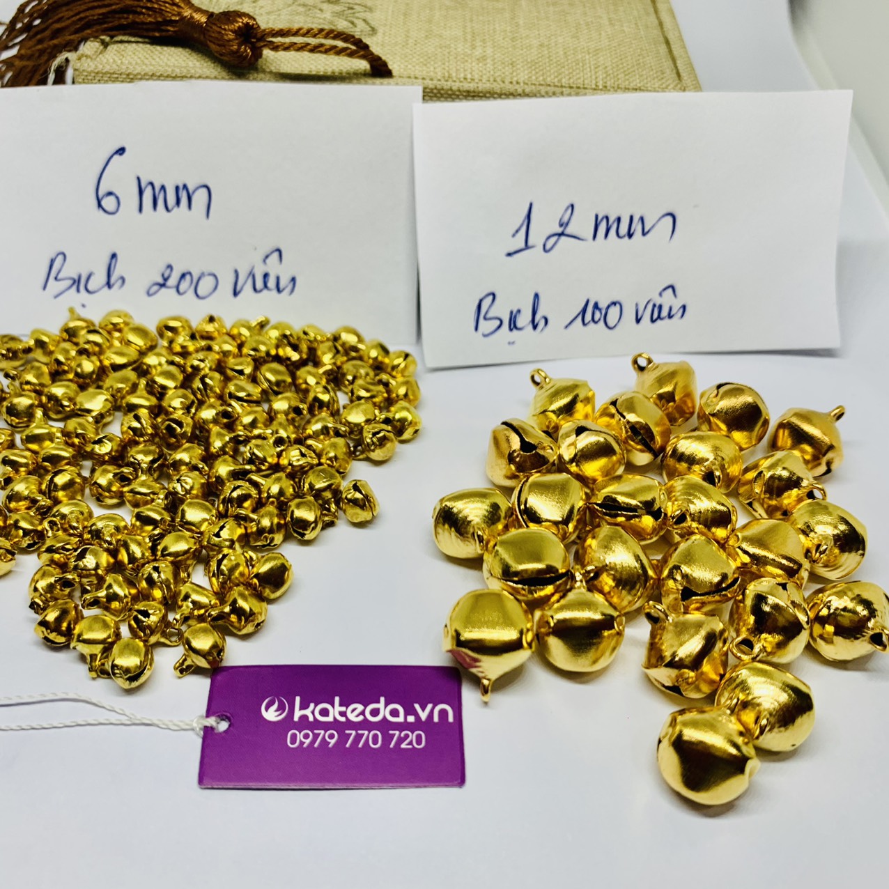 Chuông bạc loại thường 6/8/10/12/14mm (Quý khách xem kỹ mô tả để chọn size)