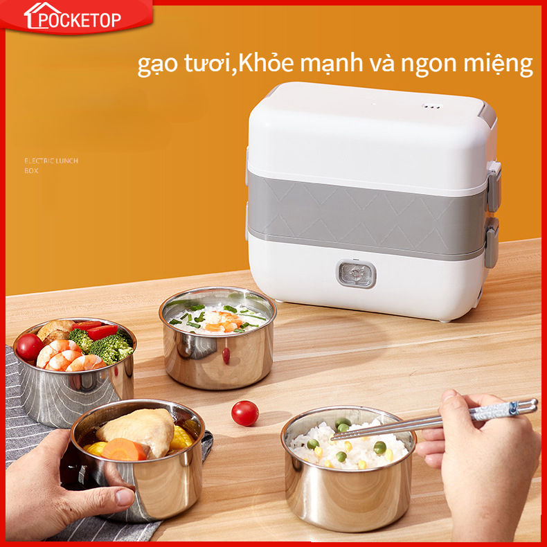 POCKETOP Hộp đựng cơm có chức năng hâm nóng