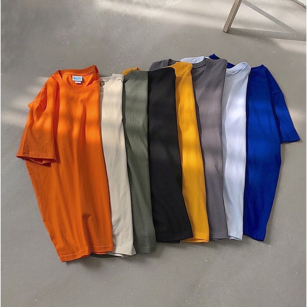 [HCM]ÁO THUN TRƠN OVERSIZE ĐỦ MÀU UNISEX (16 Màu)