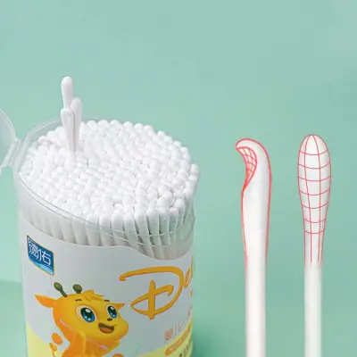 WFL1DW Soft Belly Button Double Head Ears Cleaning Nose Cotton Buds Cotton Pads Disposable Cotton Swab Paper Sticks