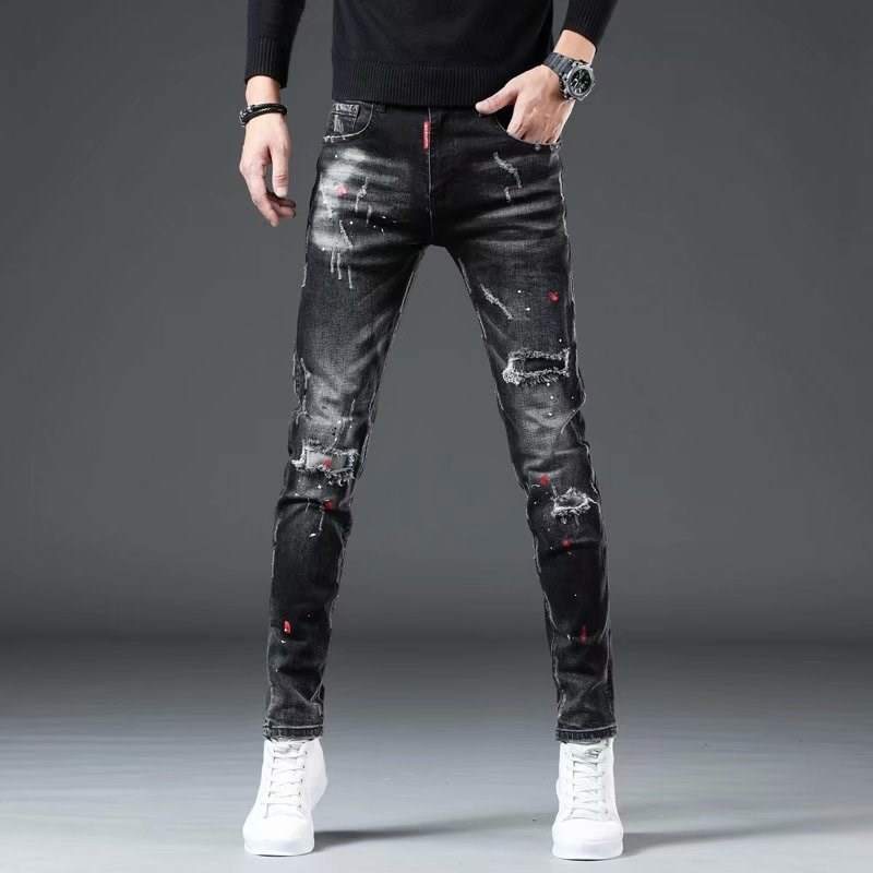 Quần Jean Nam rách kết hợp vẩy sơn cá tính thời trang trẻ trung, Quần Bò Nam cao cấp chất jeans co giãn (kèm hình thật) phong cách Tô Tồ Store - QJN97