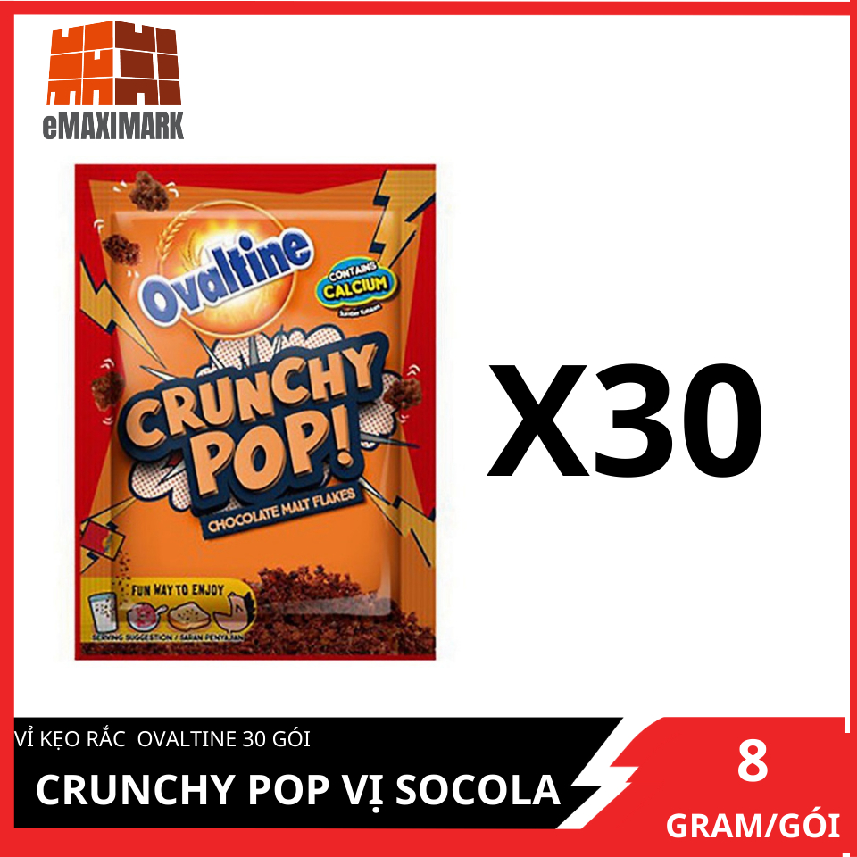 [HCM ship 2h] Vỉ kẹo rắc Ovaltine Crunchy POP Vị Socola 8gx30 gói ...