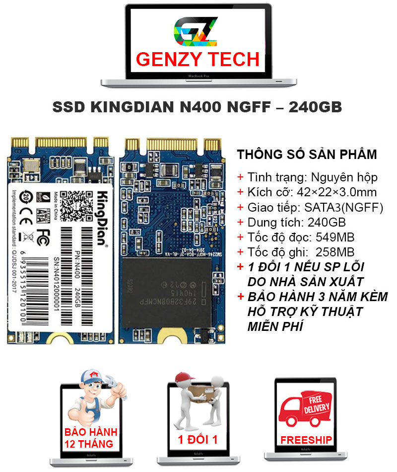 Ổ Cứng SSD Kingdian N400 NGFF 240GB Ổ Đĩa Thể Rắn Bên Trong Nâng