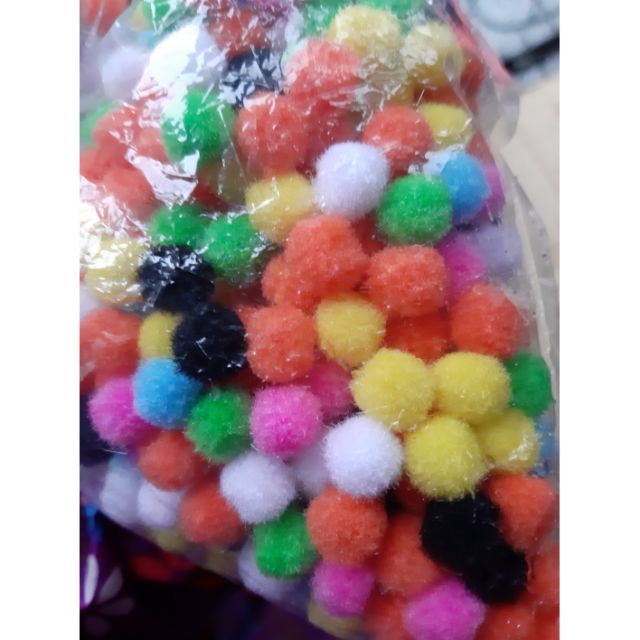 50 hạt pom pom loại 1cm trang trí slime