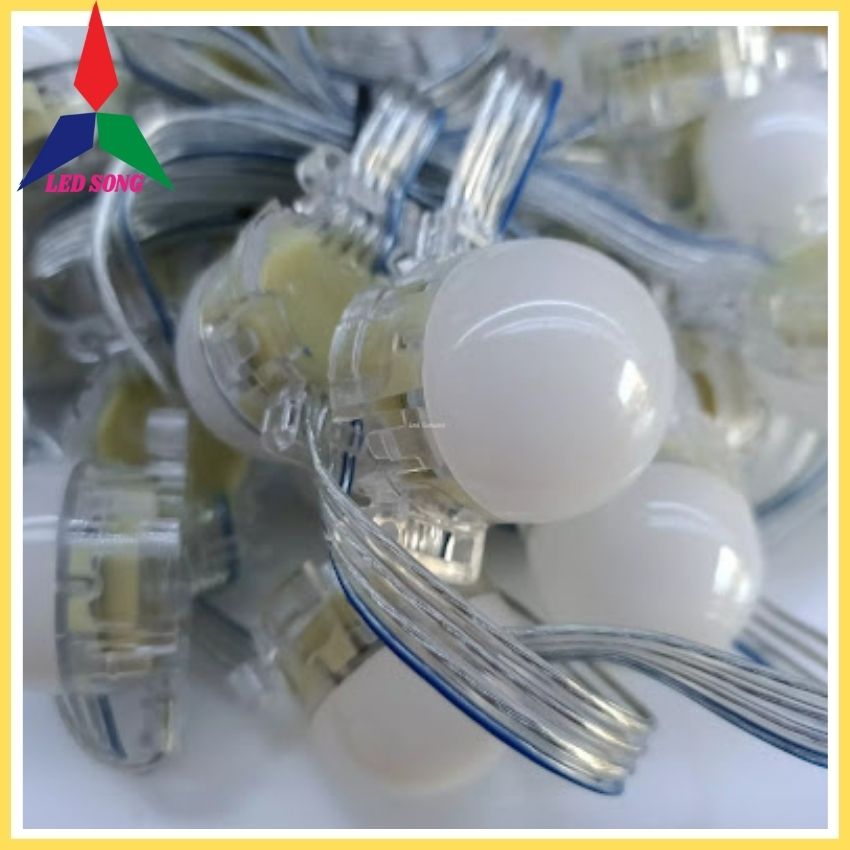 Led Bát Full Màu Phi 30mm Tự Nháy Dây 30 Bóng