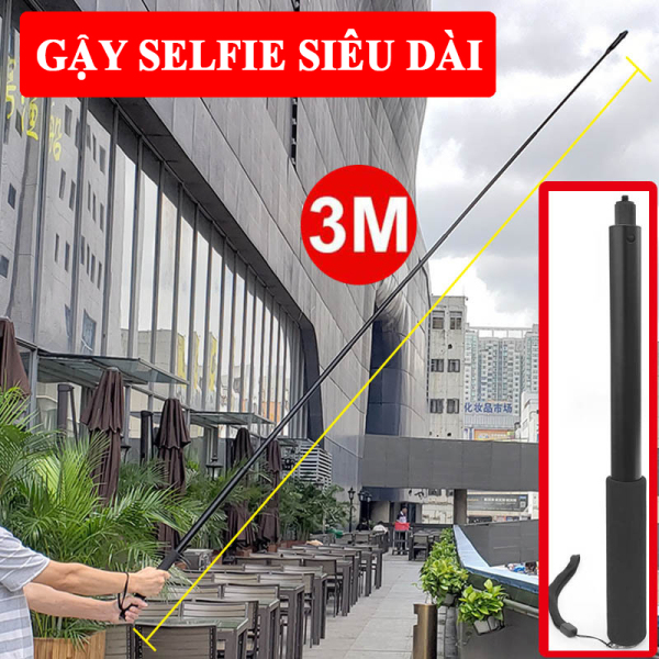 Gậy Selfie siêu dài ( 3 mét ) cho GoPro, Sjcam