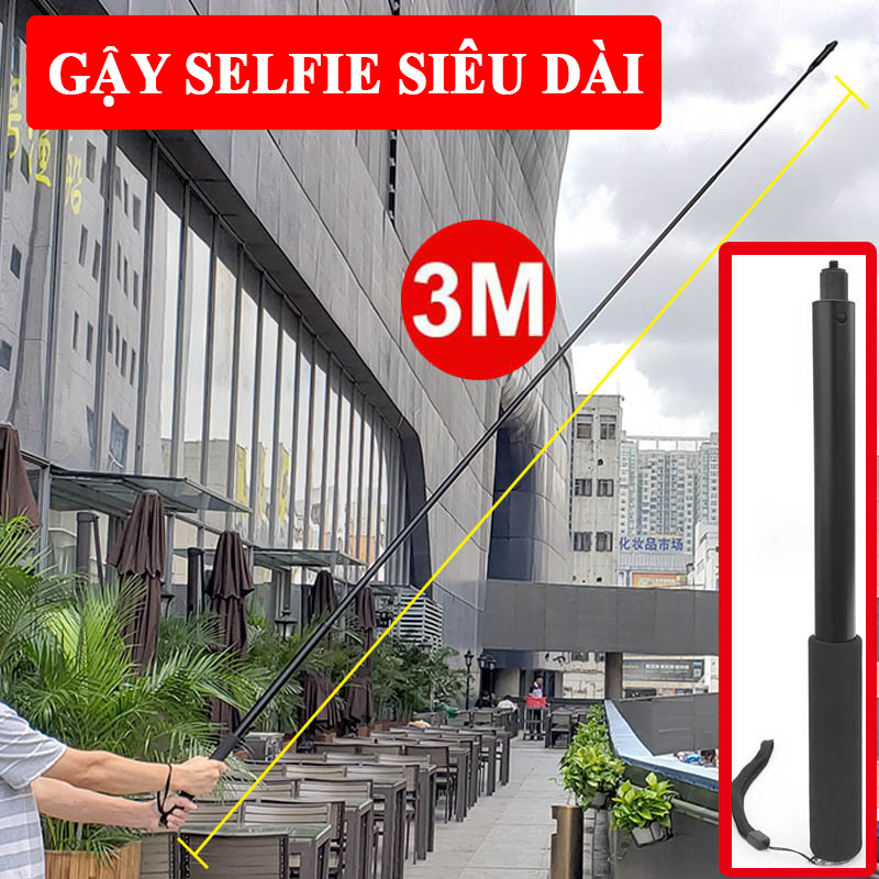 Gậy Selfie siêu dài ( 3 mét ) cho GoPro, Sjcam