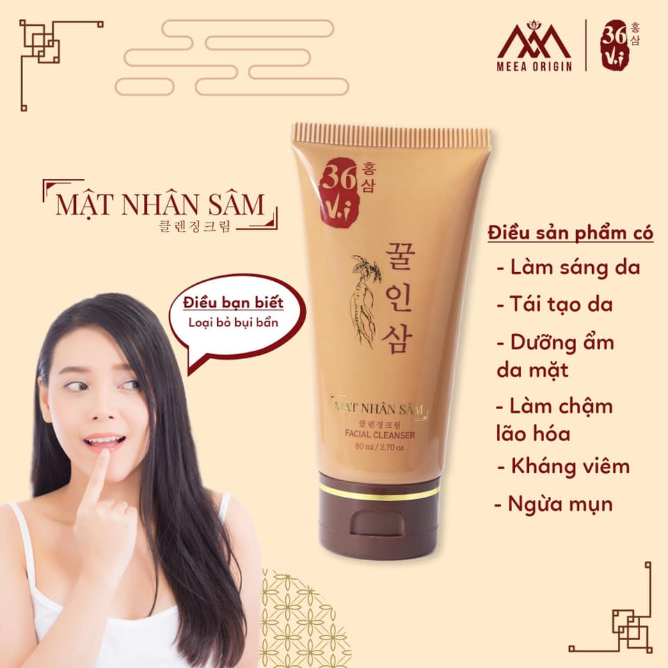 [HCM]Sữa Rửa Mặt Mật Nhân Sâm- Cao sâm mụn đỏ 36 vị