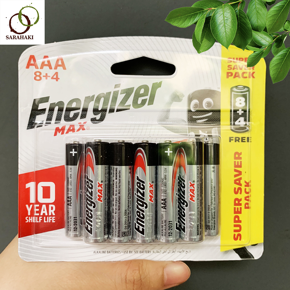 Pin AAA Energizer E92 Max Alkaline (1 Vỉ 12 Viên) - Made in Singapore