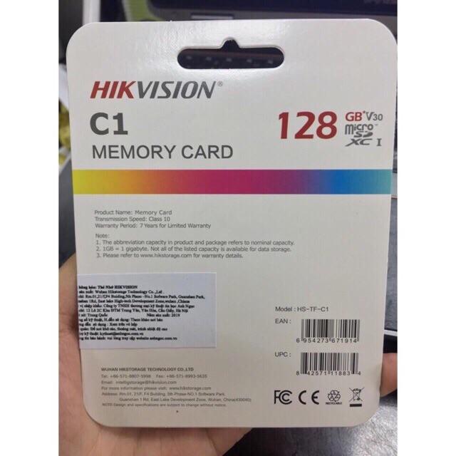 [HCM]Thẻ nhớ Hikvision 128GB C1 92Mb/s
