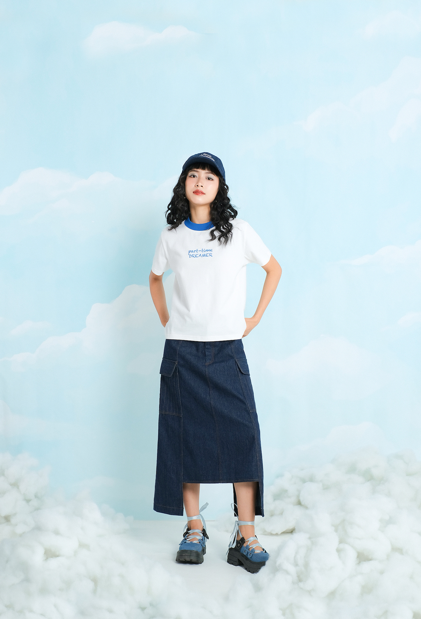 Double Moonshot - Chân váy jeans Indigo