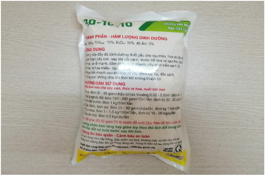 [HCM]NPK ĐẦU TRÂU 30-10-10 1KG