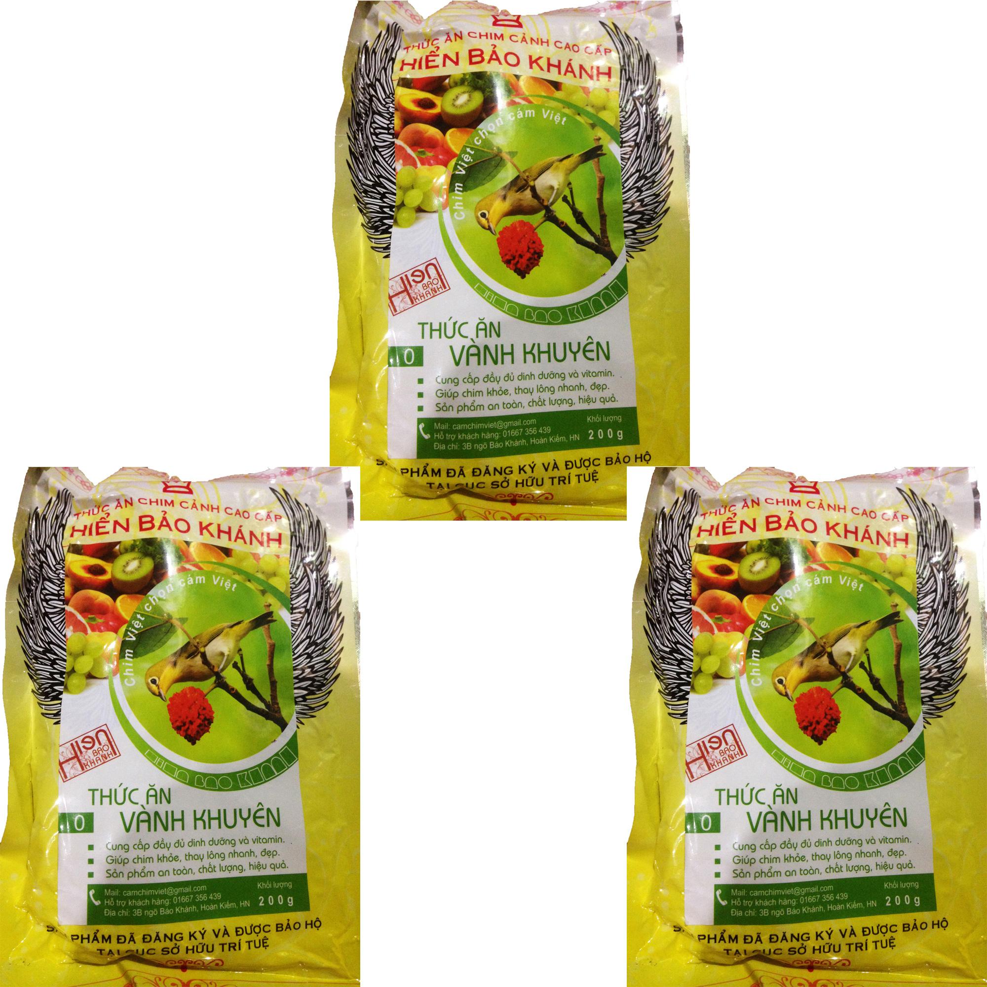 Combo 3 Gói Cám Hiển Bảo Khánh Vành Khuyên Ổn Định (Số 0) 200g - Thức Ăn Chim Cao Cấp