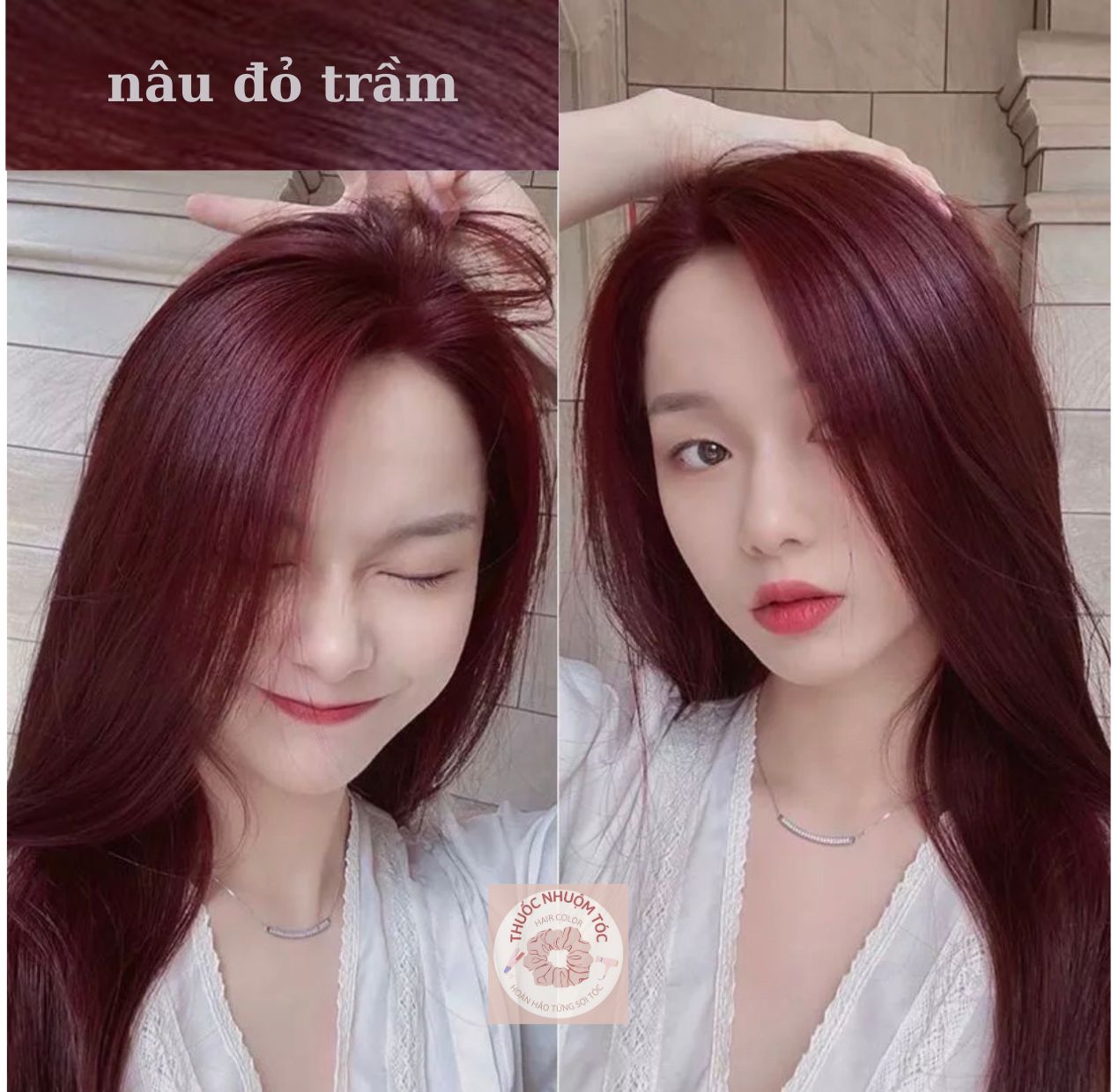 Thuốc nhuộm tóc màu nâu đỏ trầm - Kèm trợ nhuộm Oxy 100ml | Shopee Việt Nam