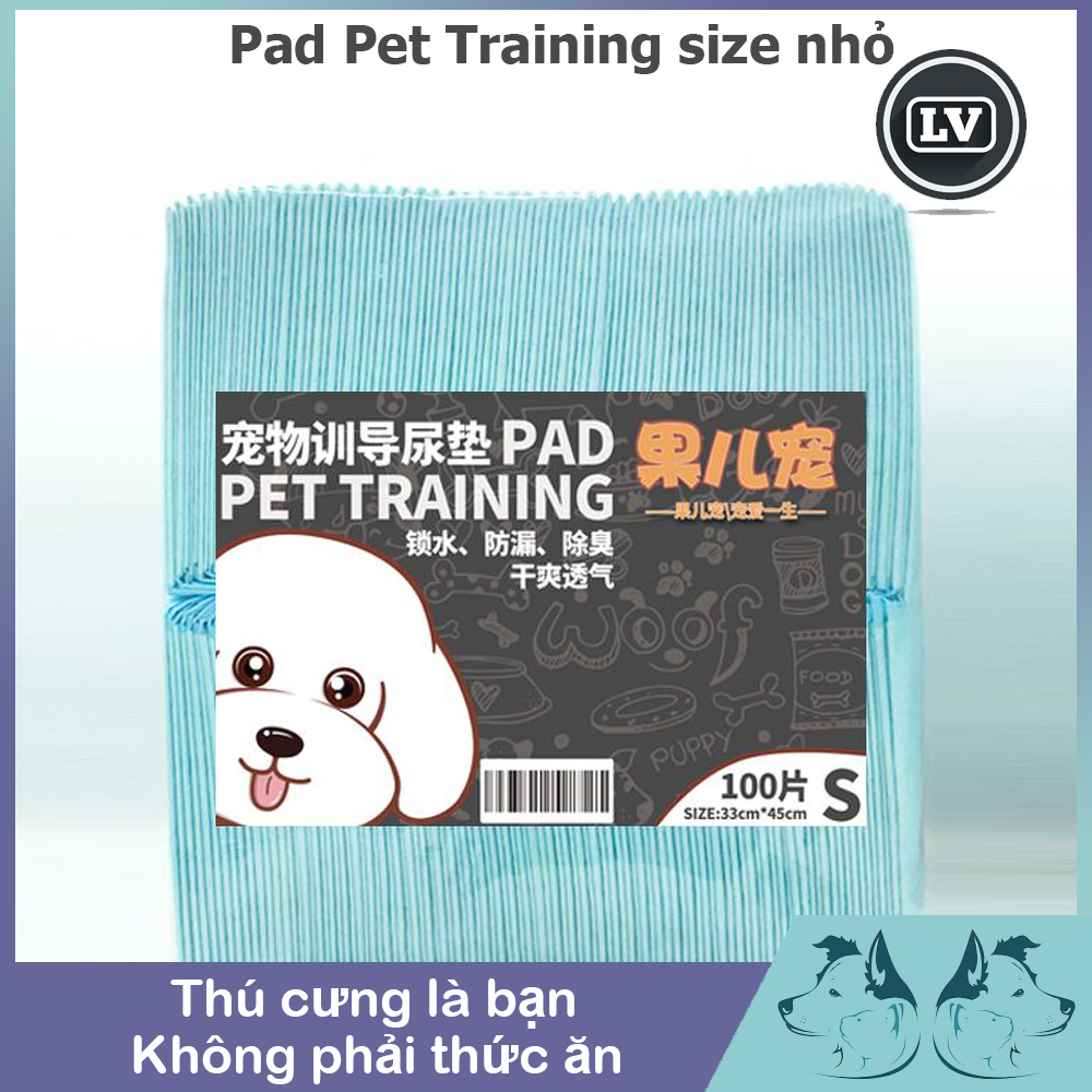 Tấm lót thấm hút nước tiểu, ổ đẻ cho chó mèo con. Tấm lót vệ sinh cho thú cưng PAD PET TRAINNING Size S 100 miếng Phụ kiện Long Vũ