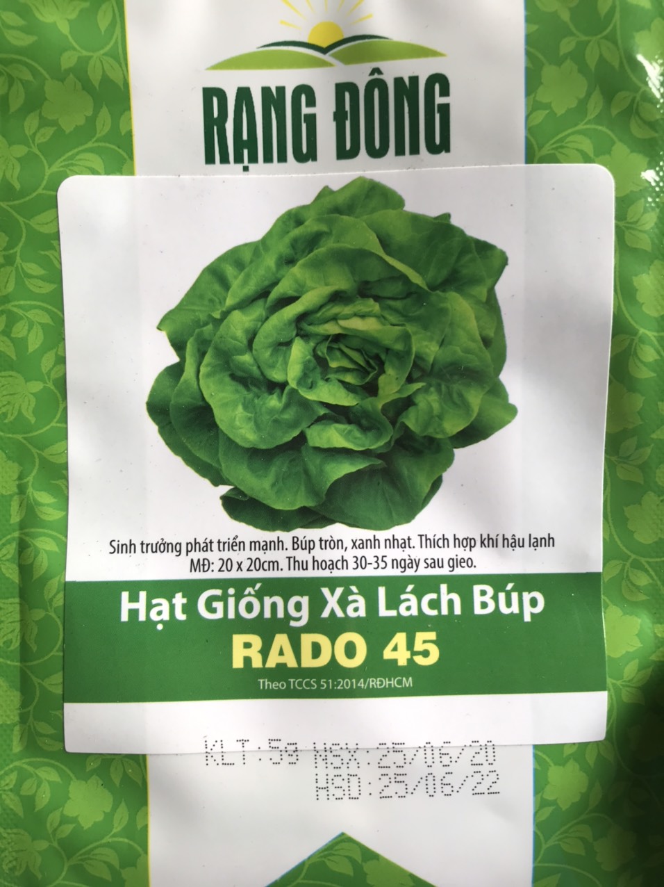 Hạt giống Xà lách búp rado 45 gói 5gam