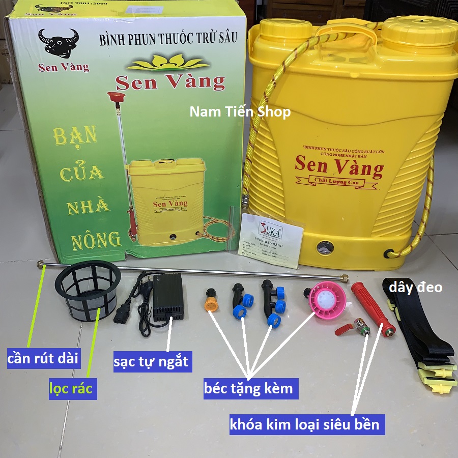 Bình phun xịt điện sen vàng - bình phun 18 lít