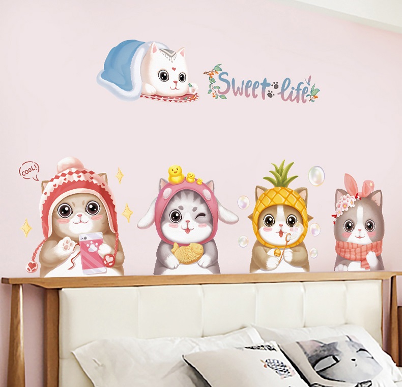 Decal dán tường Mèo ấm áp - P2 -Scenedecal-Framedecals