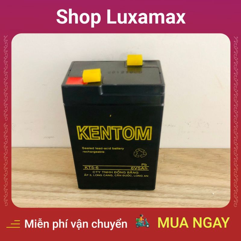 Bình Ắc Quy Khô 6V 5Ah Kentom (Đen) DTK529249 - Shop LuxaMax - 6V 5Ah Kentom dry battery (black)