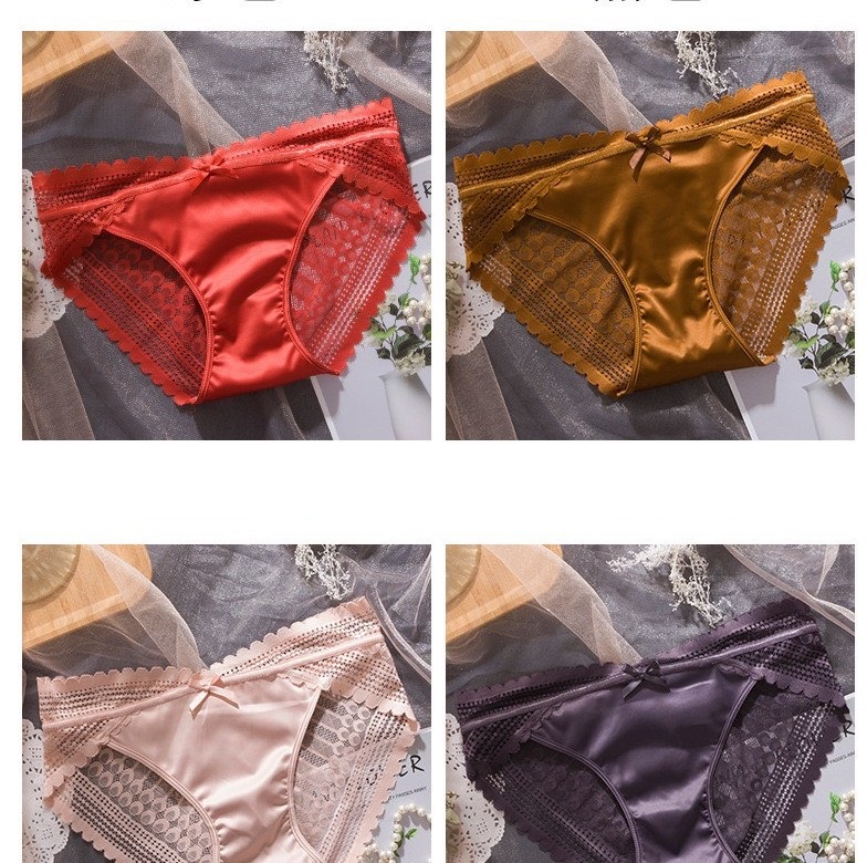 COMBO 5 QUẦN LÓT NỮ PHI LỤA PHỐI REN 268