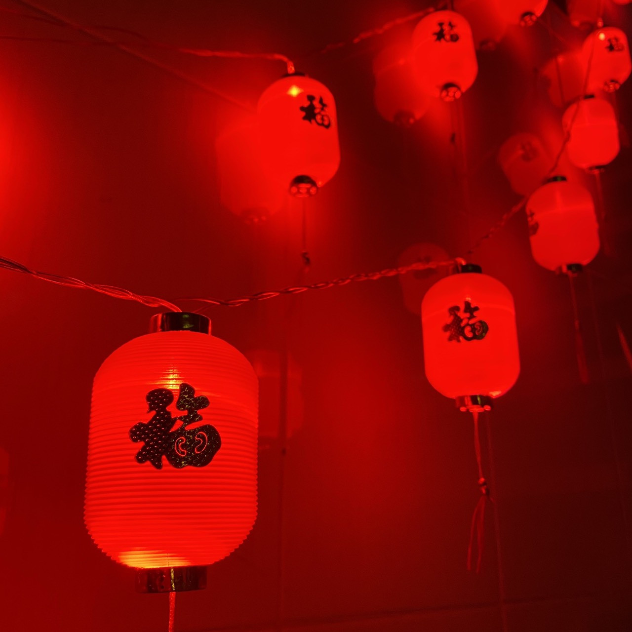 Lồng Đèn Led Đỏ Trang Trí Lễ Tết, Dây 5m 16 bóng