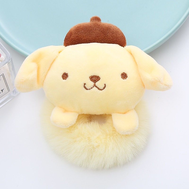 Dây cột tóc lông thú bông Sanrio Kuromi dễ thương