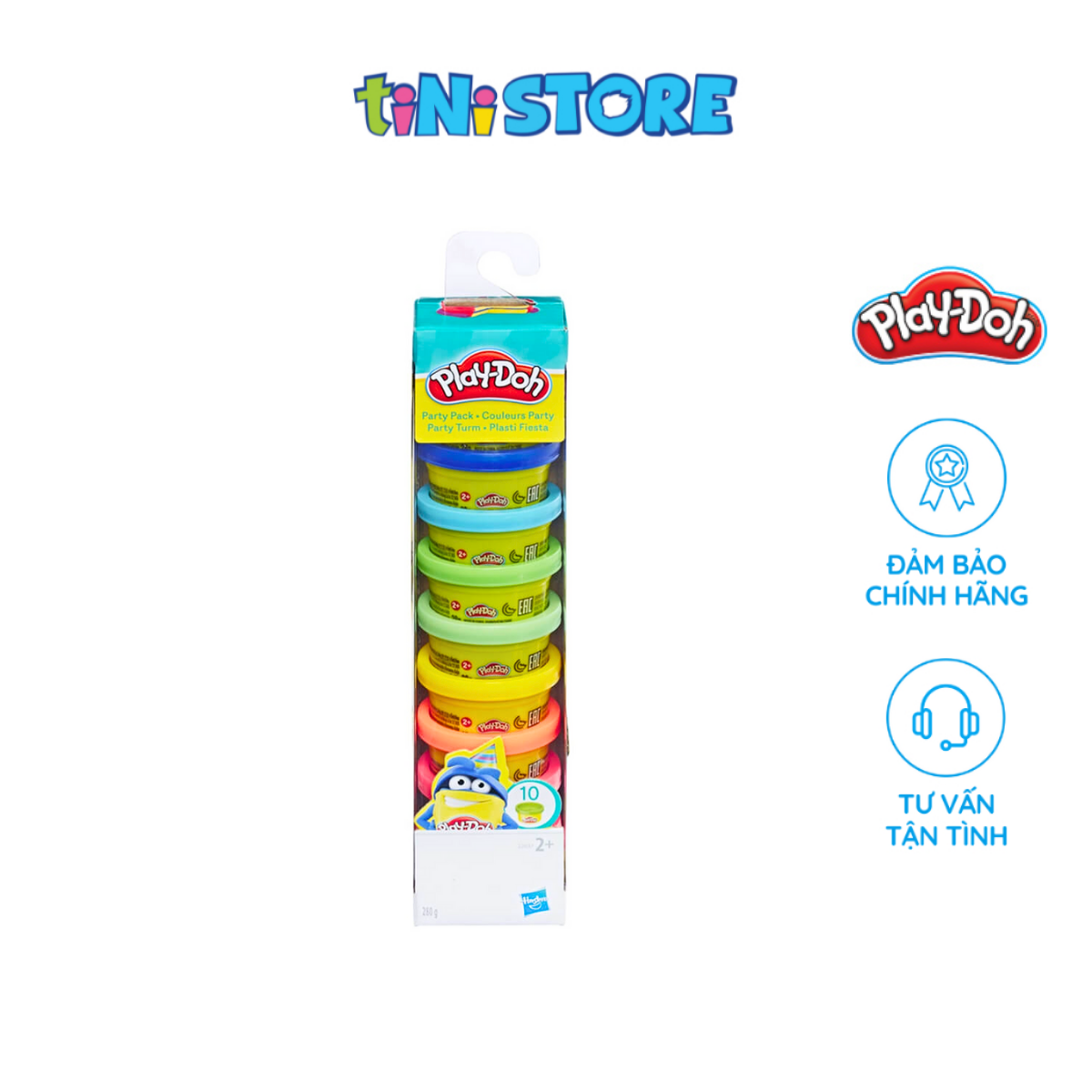 Bộ đồ chơi Hasbro ống đất nặn 10 màu Play-Doh 22037