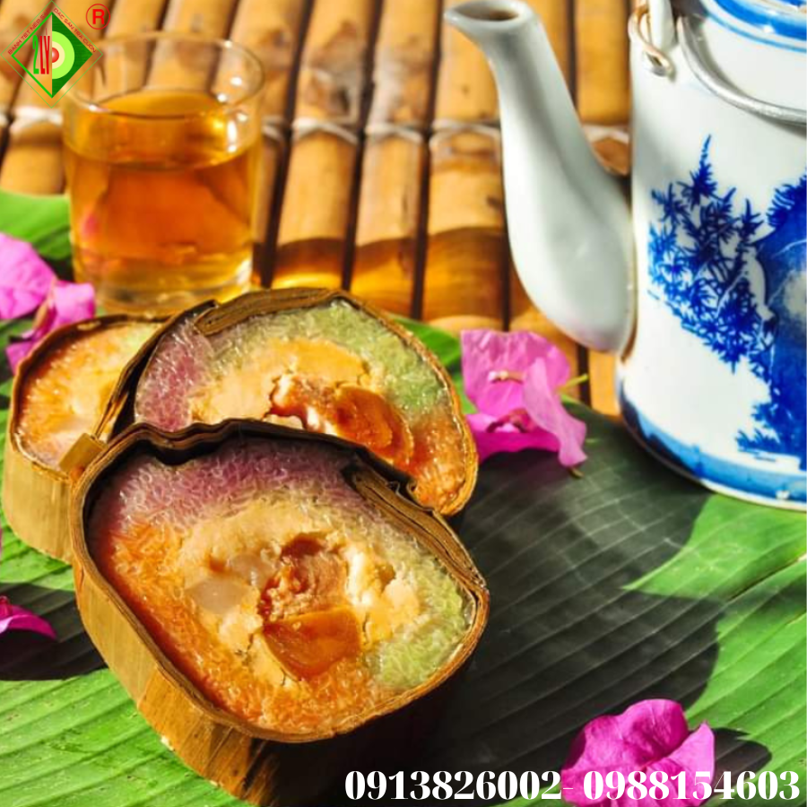 Bánh Tét Ba Màu Thập Cẩm 900gr [Bánh tét Trà Cuôn Hai Lý tại Trà Vinh]