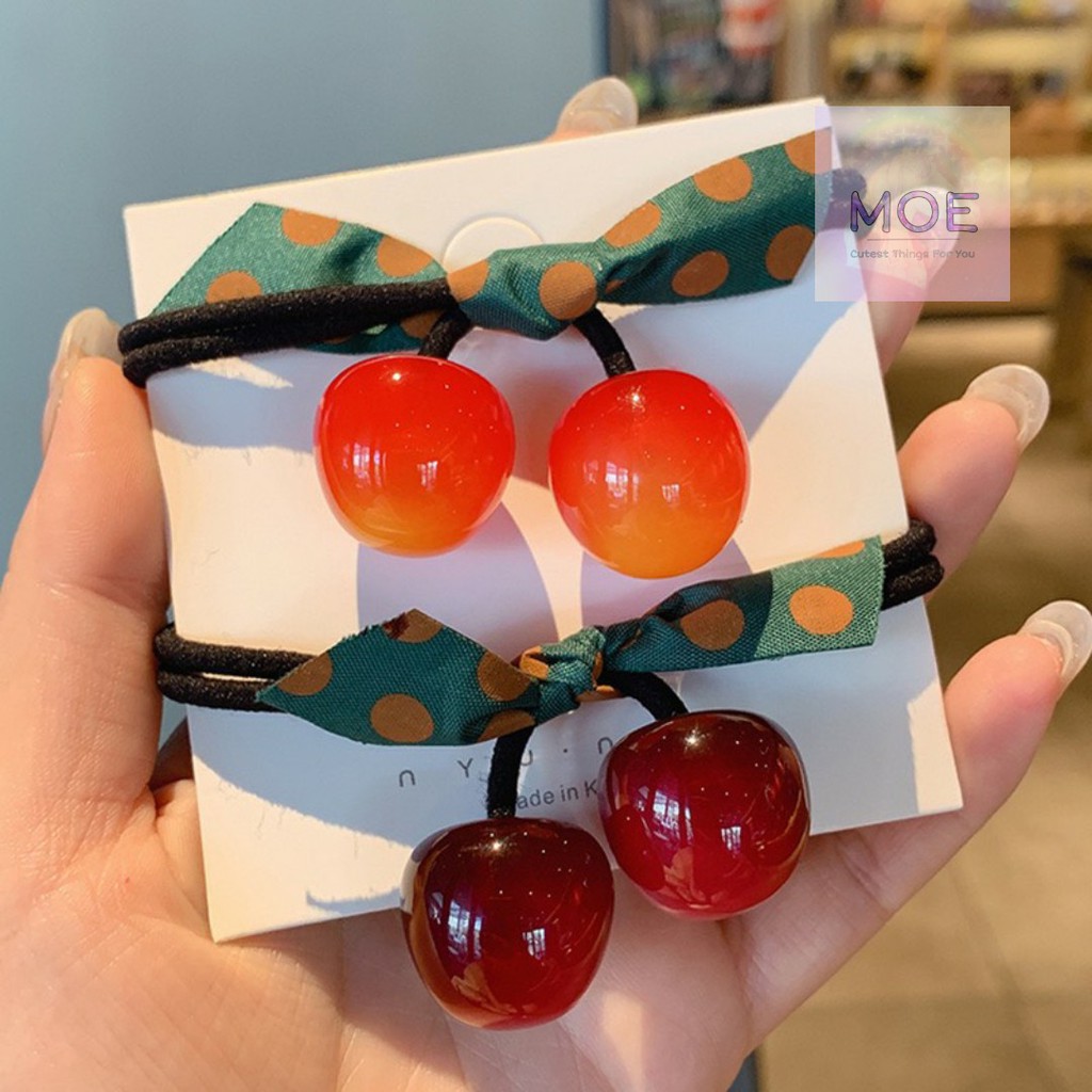 Cột tóc Cherry quả anh đào phong cách Hàn Quốc