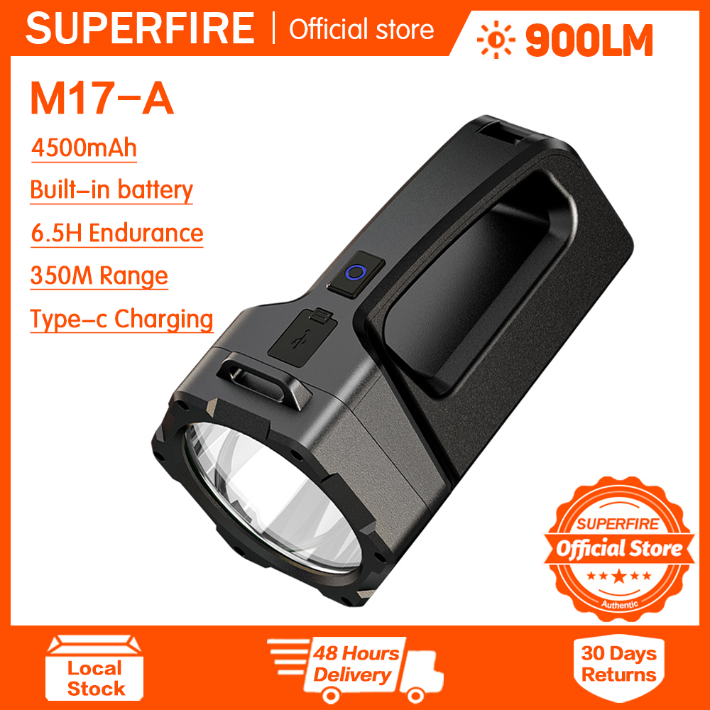 SUPERFIRE M17 LED Flashlight Rechargeable Multifunctional Searchlight Outdoors M17-A Super Bright Torch Waterproof