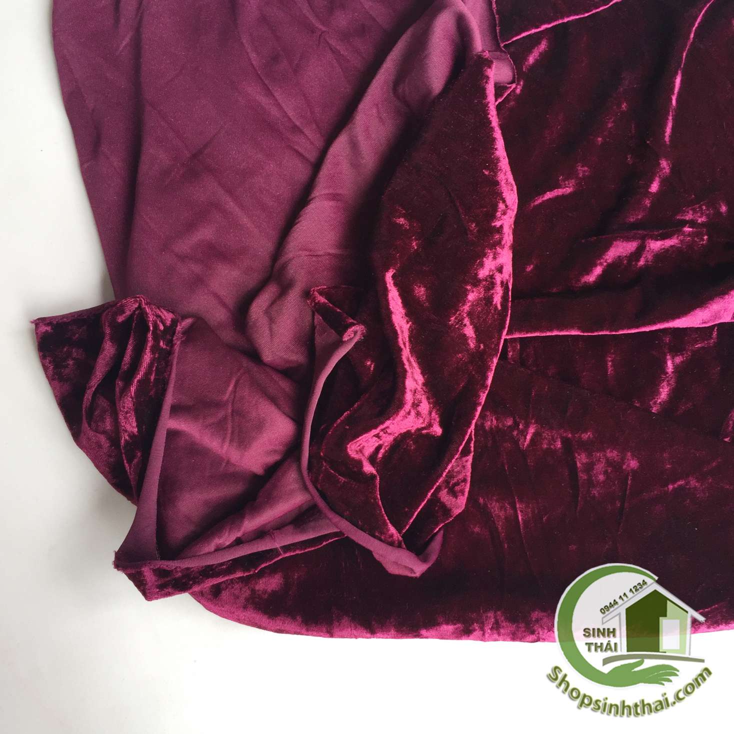 [HCM]Vải nhung tuyết màu tím đậm - may quần áo [ 1 mét x khổ 170cm ] bán theo mét tới cắt liền thành 1 tấm lớn