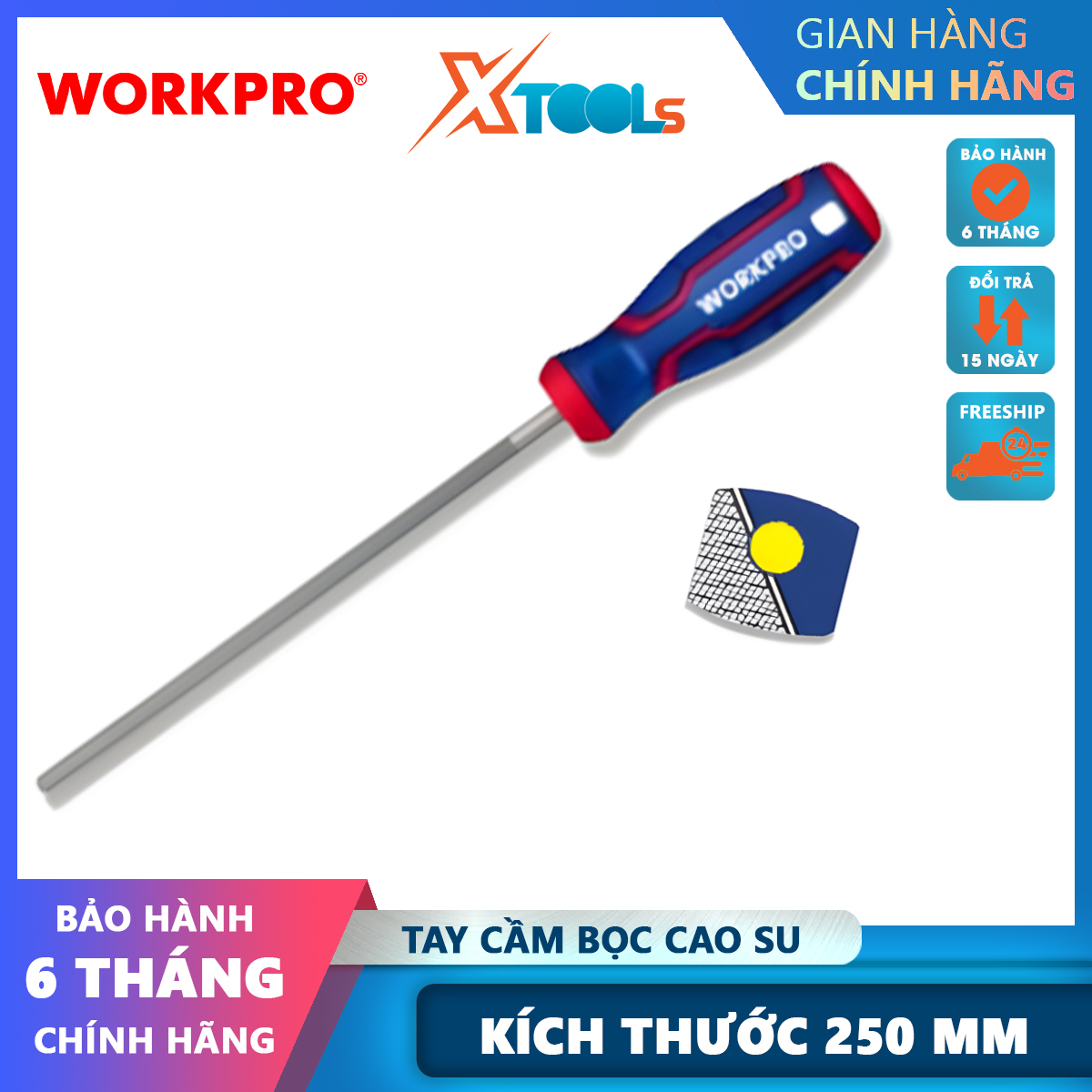 Round File, measures 250mm workpro-wp251006