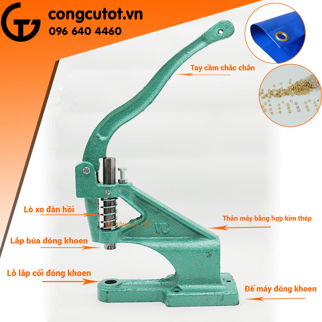 Máy đóng khoen bạt bằng tay GT371 ( chưa bao gồm cối đóng khoen)