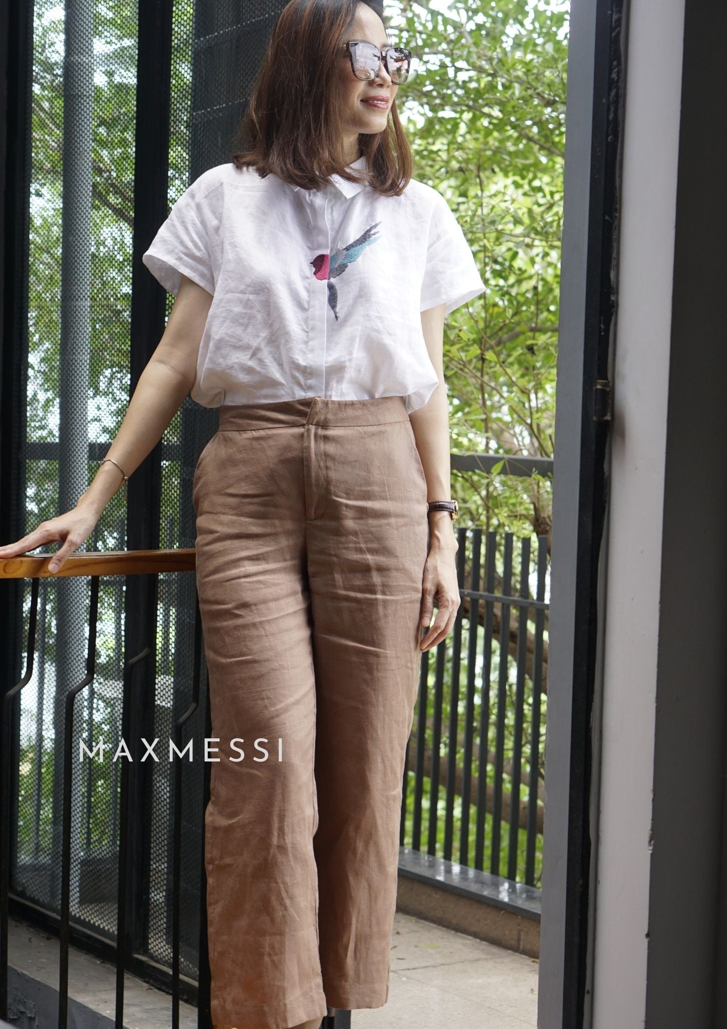 Quần Linen ống suông HOLLY - MaxMessi