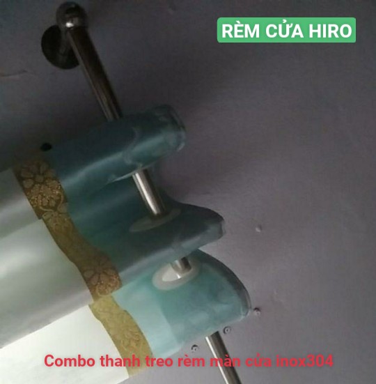 Combo thanh treo rèm cửa màn cửa 1.4m bằng inox đủ phụ kiện